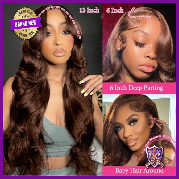 30 Inch Human Hair Lace Front Wig Body Wave 180% Density Pre Plucked main image 4